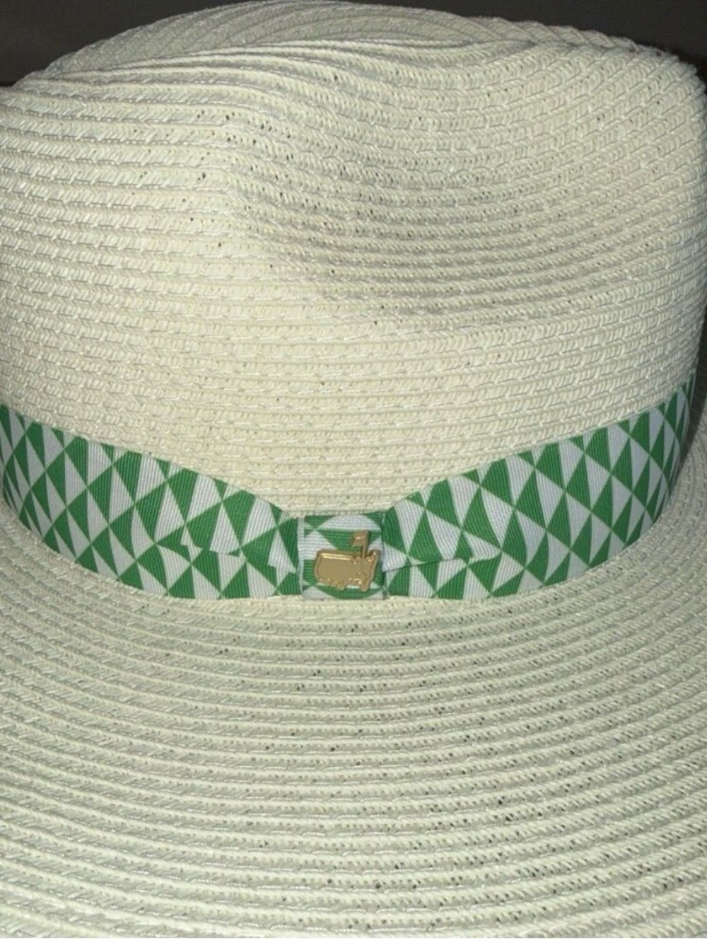 NEW Master 2026 Ladies Dorfman Milano Pacific Natural Straw Hat with green band. - Picture 2 of 12